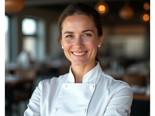 Portrait souriant d'Aurélie Lefevre, Cheffe Exécutive d'Étoile Cuisinière.