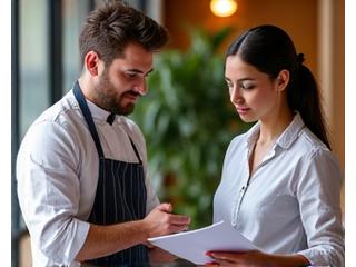 Équipe de chefs en discussion constructive après un événement