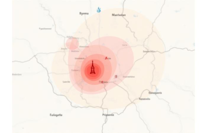 Carte de Paris avec zones de livraison d'Étoile Cuisinière