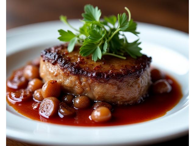 Plat traditionnel revisité, bœuf bourguignon élégant