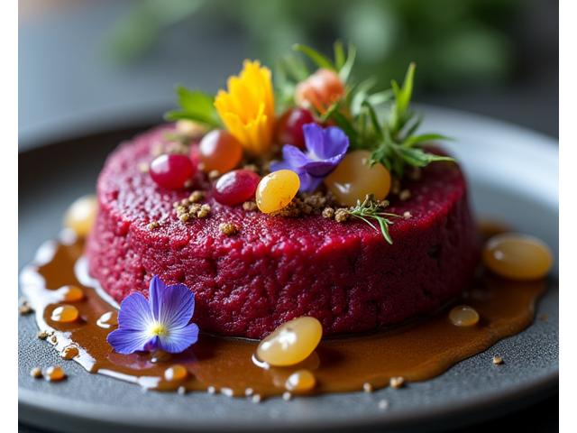 Assiette végétarienne colorée, légumes rôtis et houmous