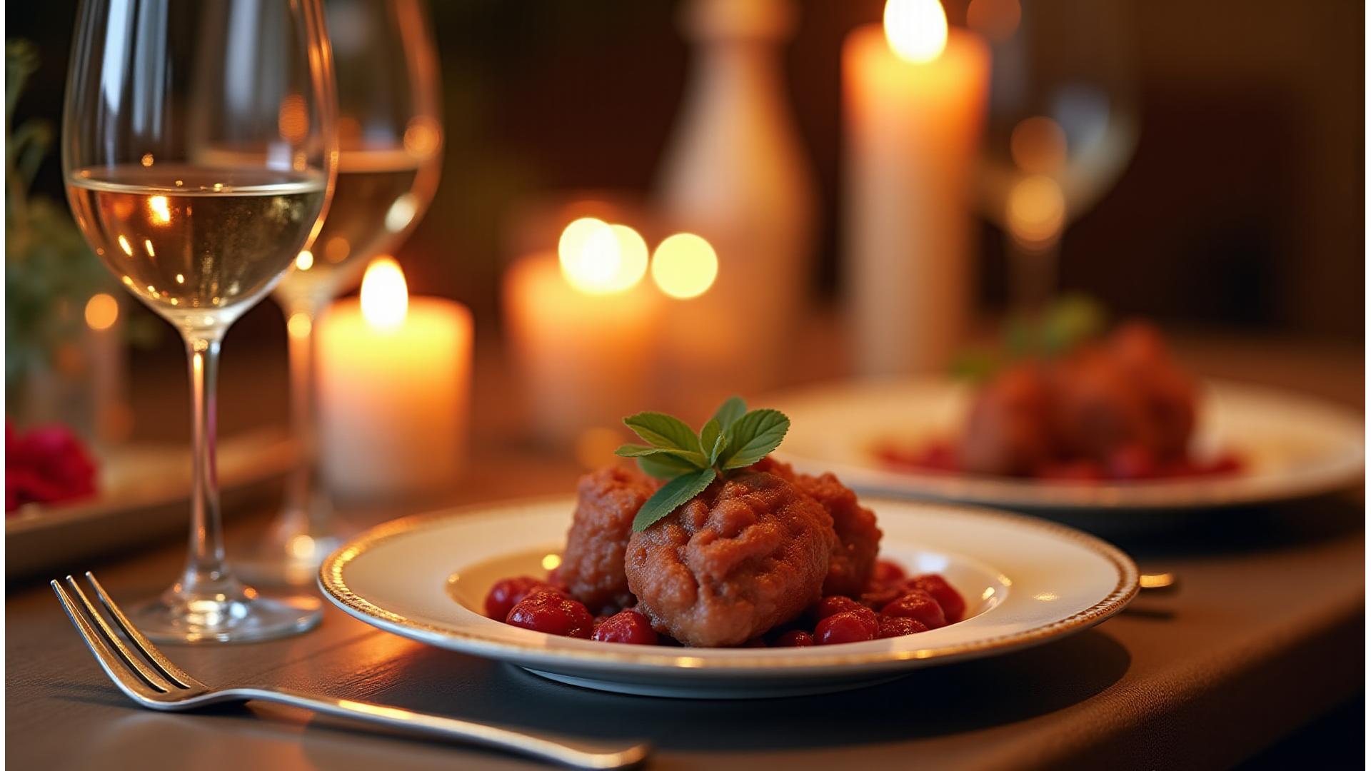 Table festive pour célébration privée avec mets délicats