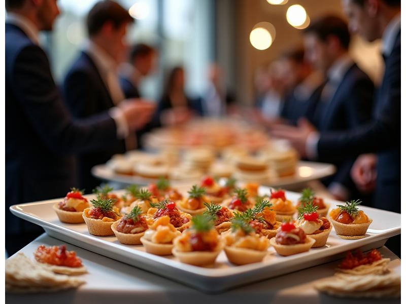 Événement corporate chic avec cocktails et canapés